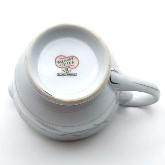 Valmont China Royal Wheat Porcelain Sugar Bowl W/ Lid & Creamer Set Japan 1950s - Picture 14 of 15